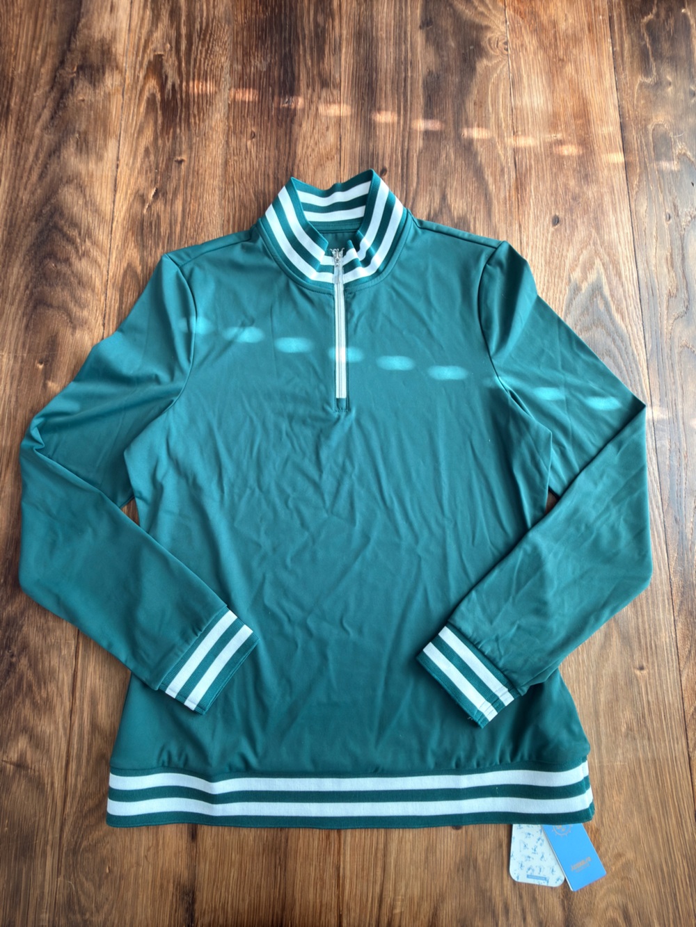 Women's Teal Varsity Quarter-Zip Jacket